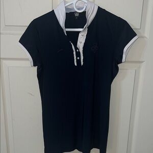 SPOOKS equestrian Navy Shirt with White Trim